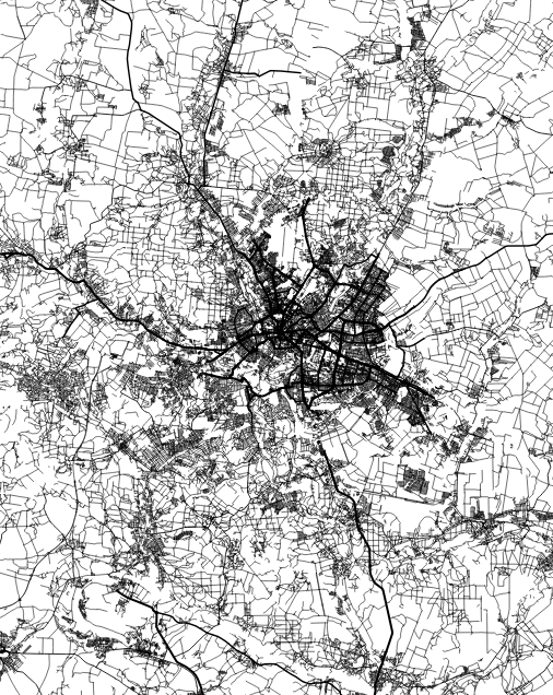 Detail of roads of a city in Ukraine