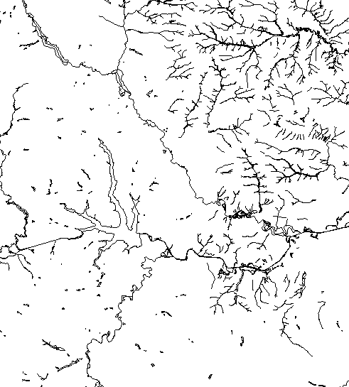 Close up of rivers, lakes, canals and streams in Ukraine