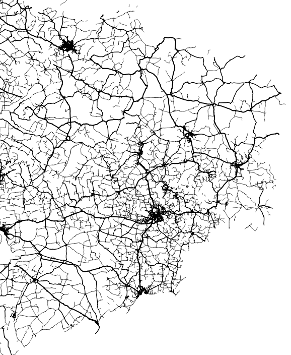 Primary roads in eastern Ukraine